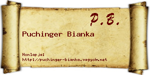 Puchinger Bianka névjegykártya